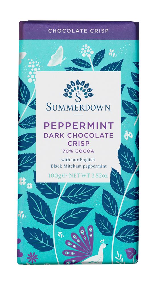 Peppermint Dark Chocolate Crisp Bar - 100g