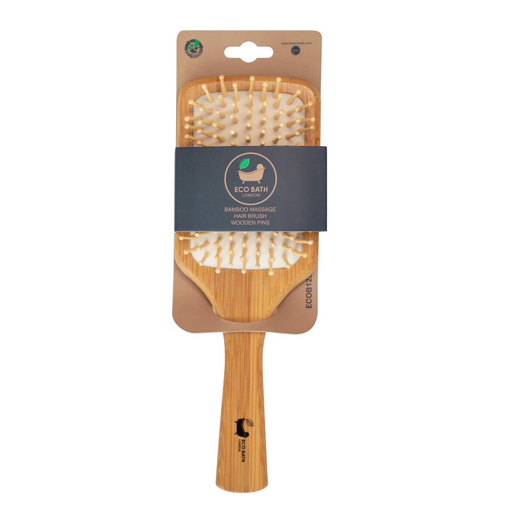 Bamboo Hairbrush Wooden Pins