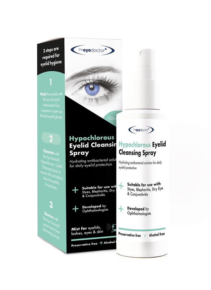Hypochlorus spray for face eyelids skin.