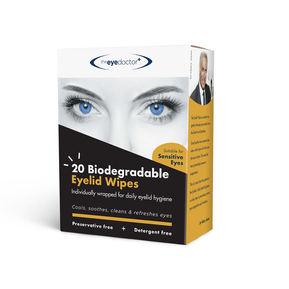 Biodegradable. Gentle. 20 wipes per box.