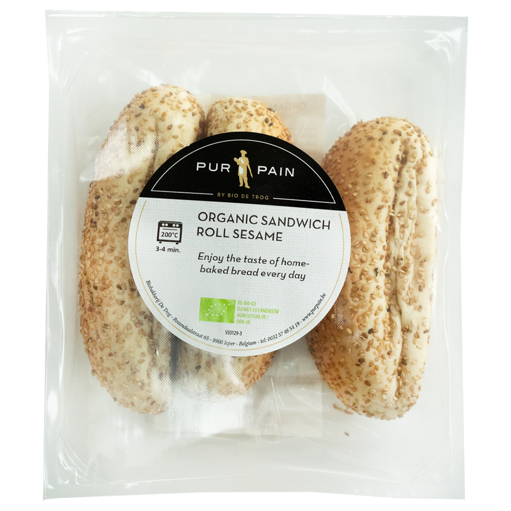 Organic Sandwich Rolls Sesame 3 pack 150g