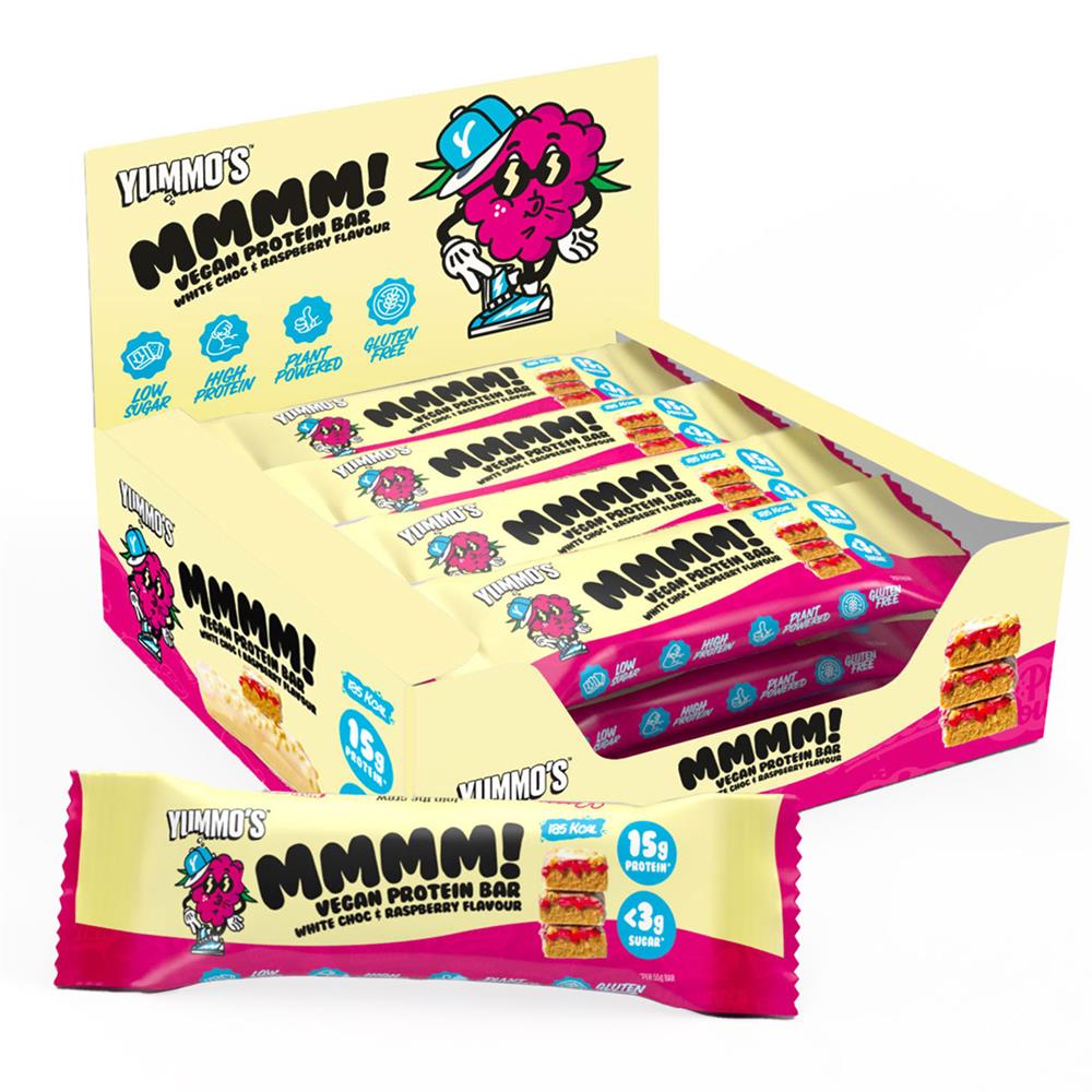 Yummo's Bar White Choc Rasp (Pack of 12)