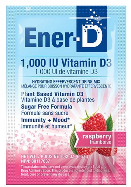 Ener-D 1,000IU Vitamin D3 Raspberry 24 Sachets