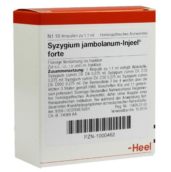 Syzygium Jambolanum Injeel Forte 10 Amps