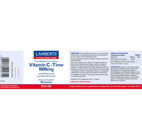 Vitamin C - Time 1000mg 180's