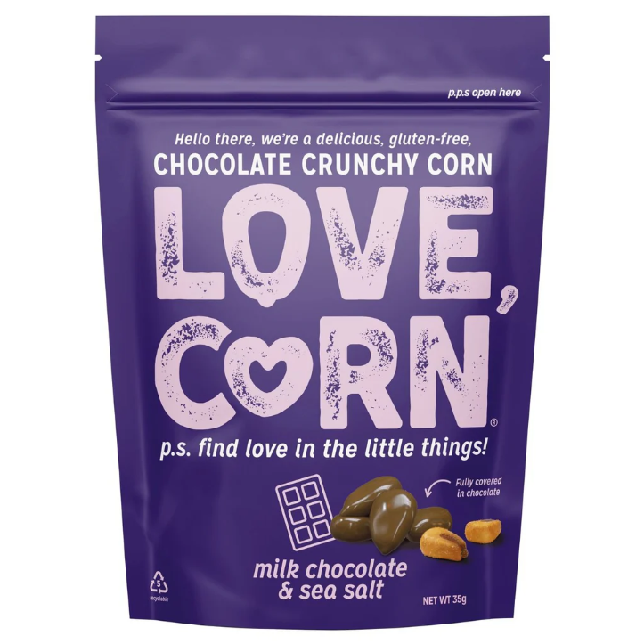 Milk Chocolate & Sea Salt Corn Snack 35g
