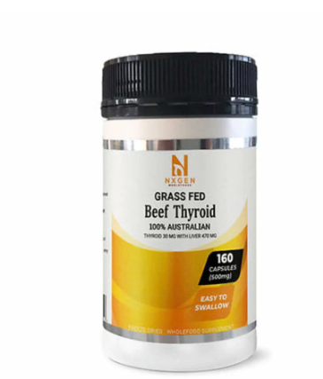 Grass Fed Beef Thyroid 500mg - 160 Capsules