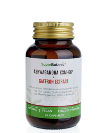 Ashwagandha KSM-66 + Saffron Extract - 60 Capsules