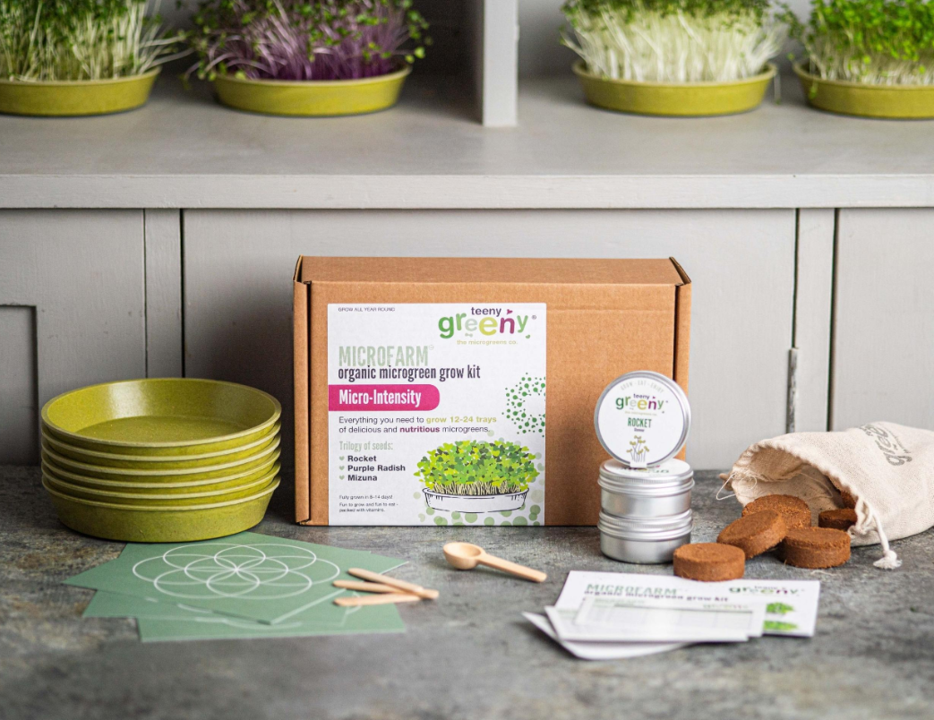 Microfarm Organic Microgreen Grow Kit 'Micro-Intensity' (Rocket Purple Radish, Mizuna)