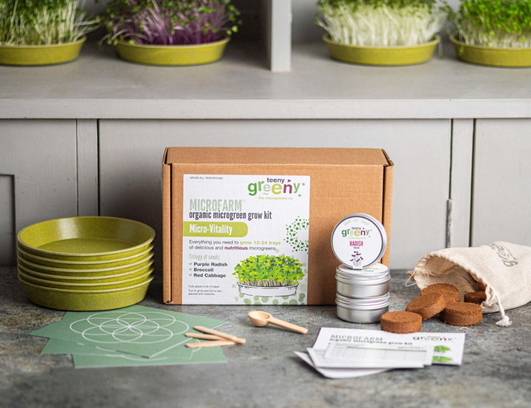 Microfarm Organic Microgreen Grow Kit 'Micro-Vitality' (Purple Radish, Broccoli, Red Cabbage)