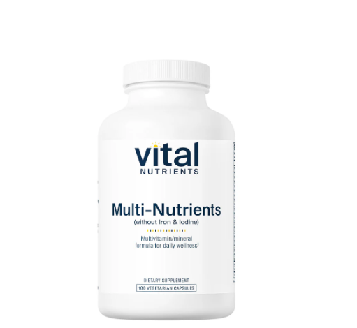 Multi-Nutrients (No Iron or Iodine) - 180 Capsules