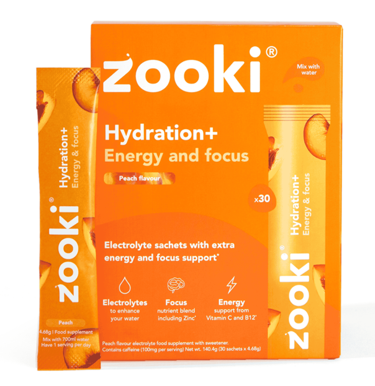 Hydration+ Energy and Focus Peach Flavour 30 Sachets