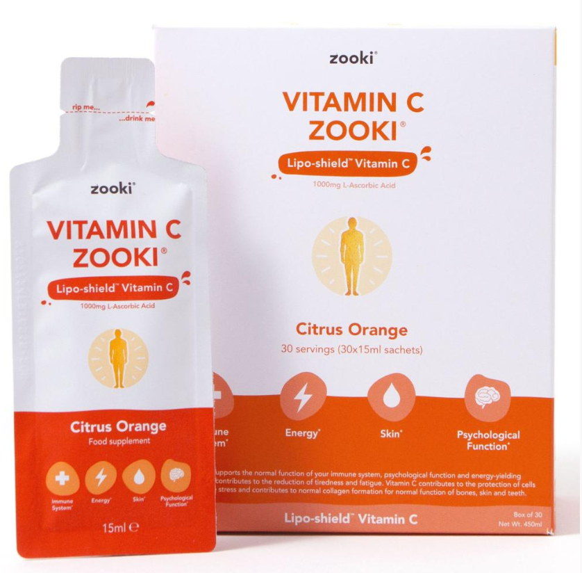 Vitamin C Liquid Sachets Citrus Orange Flavour 30x15ml CASE