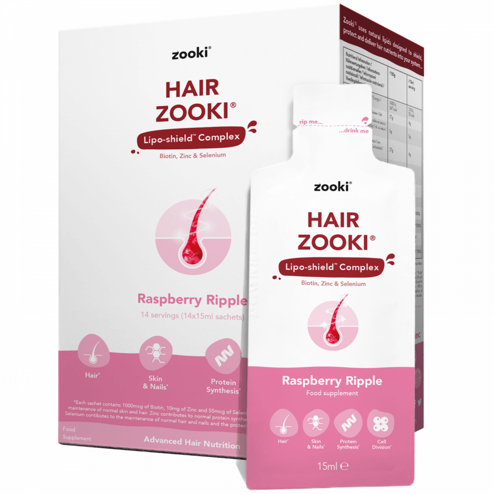 Hair Zooki Raspberry Ripple 14x15ml Sachets CASE